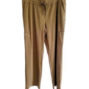 Isaac Mizrahi Live Soho Knit Cargo Pants Pull On Size XL Army Green NWOT